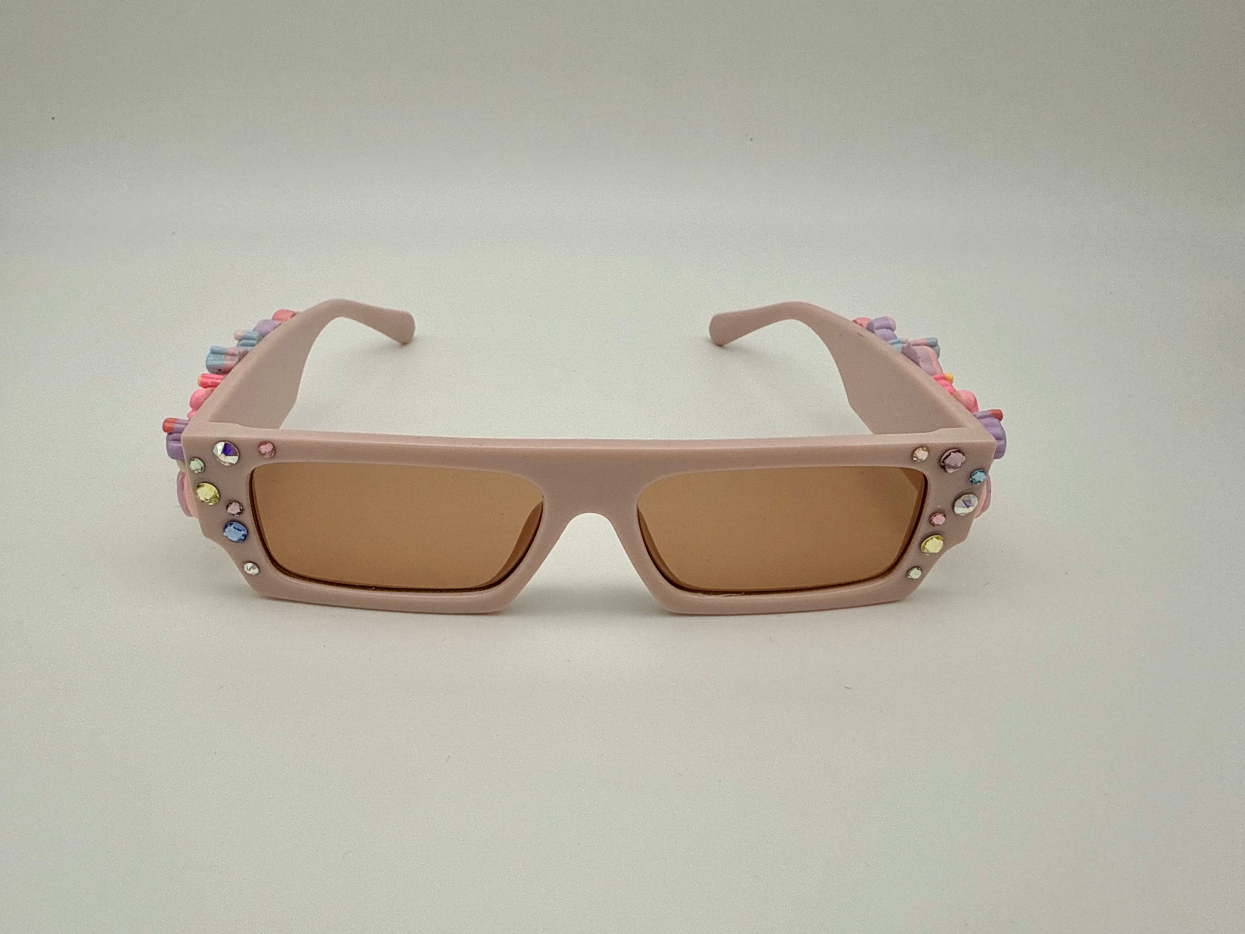 Pastel pink/ Beige cupcake charm sunglasses
